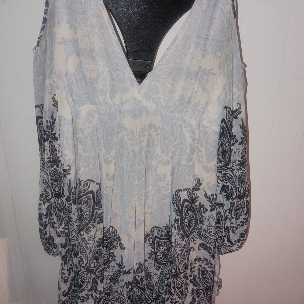 Free People Blue and White Mini Dress